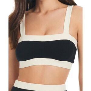 NWOT Red Carter Women's Black Colorblock Coverup Bandeau Top. Minimalist.